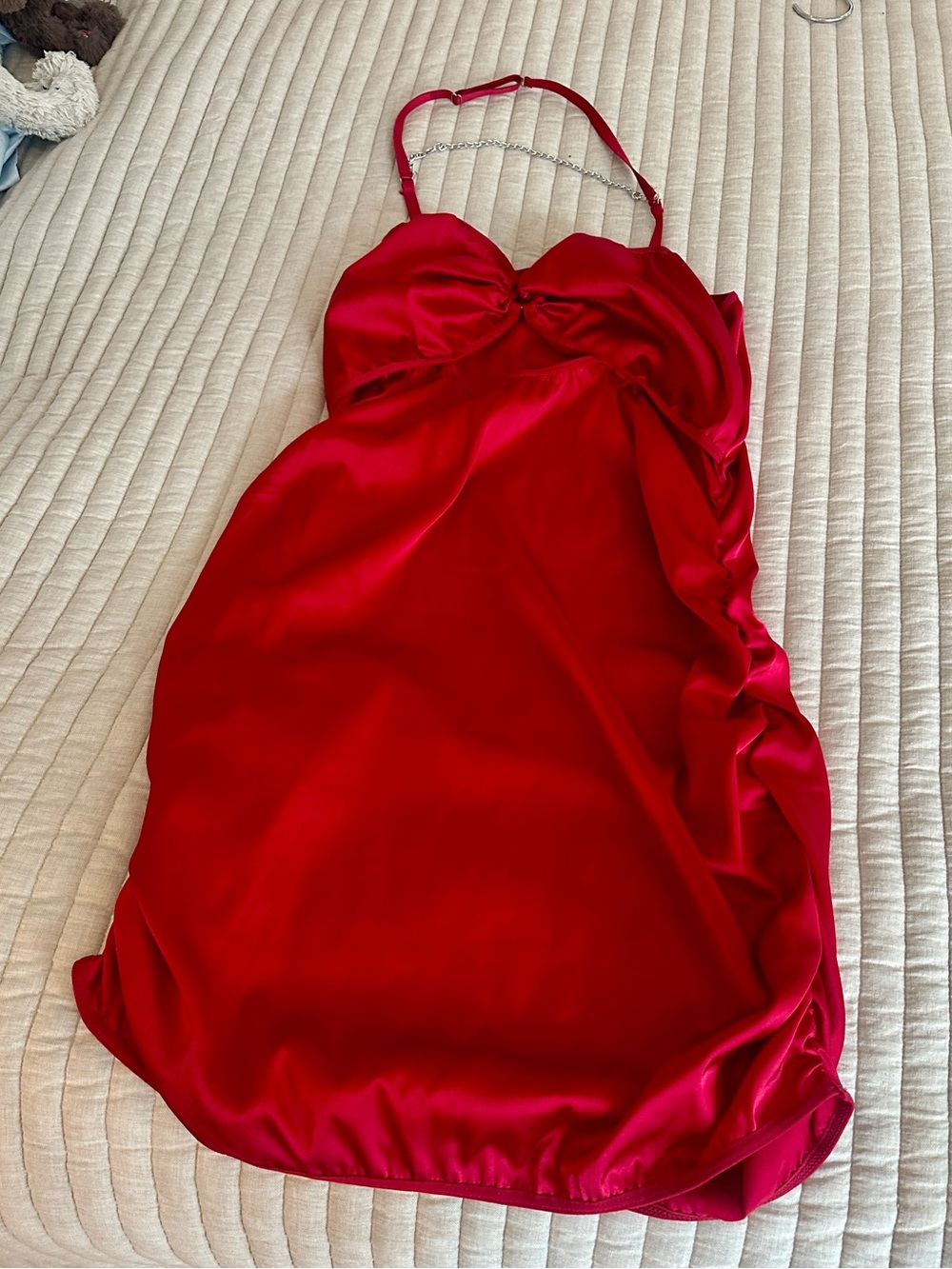 Halter Cutout Mini Dress in Burgundy